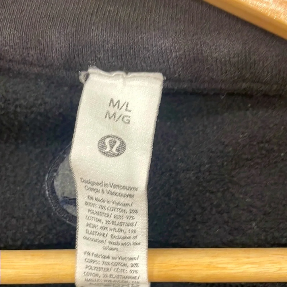 lululemon athletica Black Half-Zip Cropped Hoodie